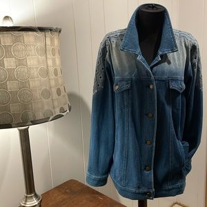Embroidered denim jacket Coldwater Creek 1X